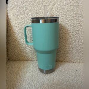 YETI Turquoise Travel Mug with Handle